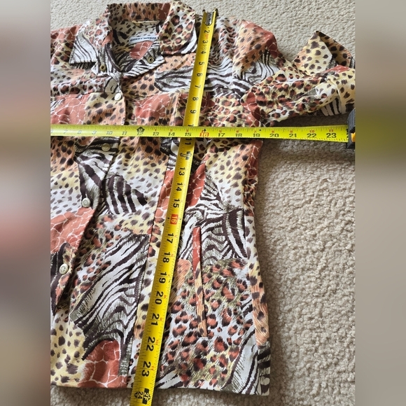 Gerry Weber Animal Print Button Down Shirt Blazer Blouse Size 10 - Picture 4 of 8